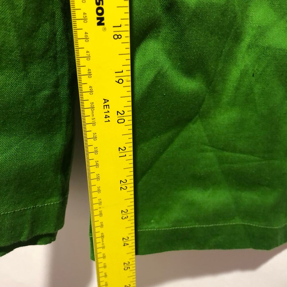 Anthropologie Maeve Wide-Leg Pull-On Green Linen-Blend Pants Size L $130 - Picture 2 of 7